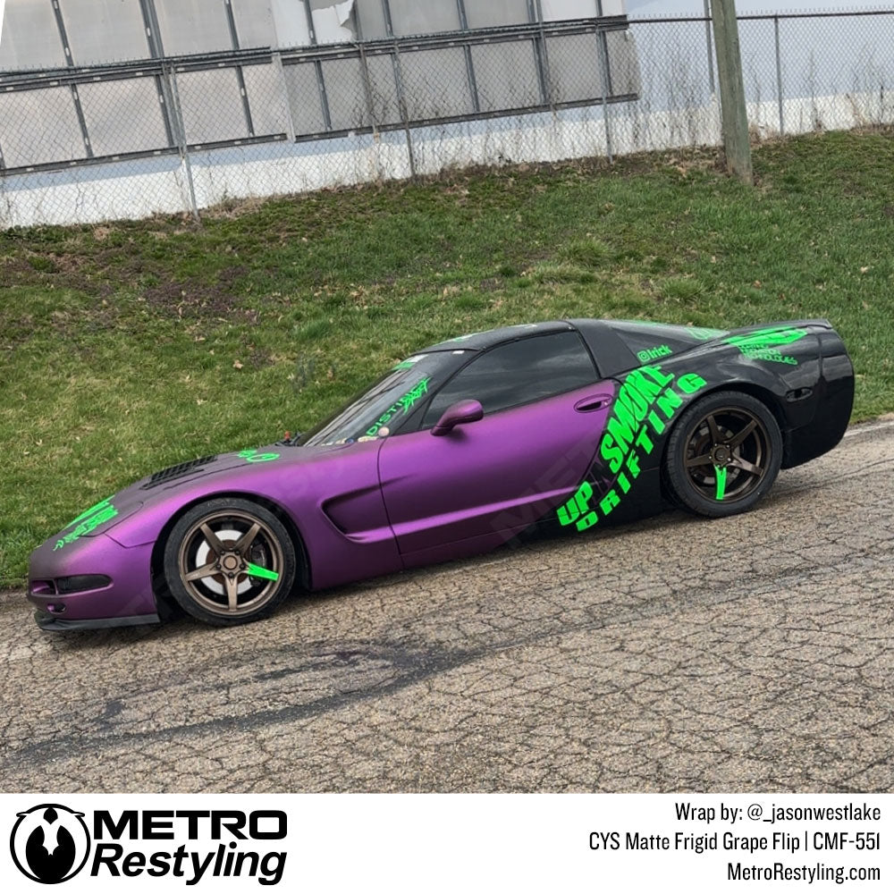 CYS Matte purple corvette car wrap
