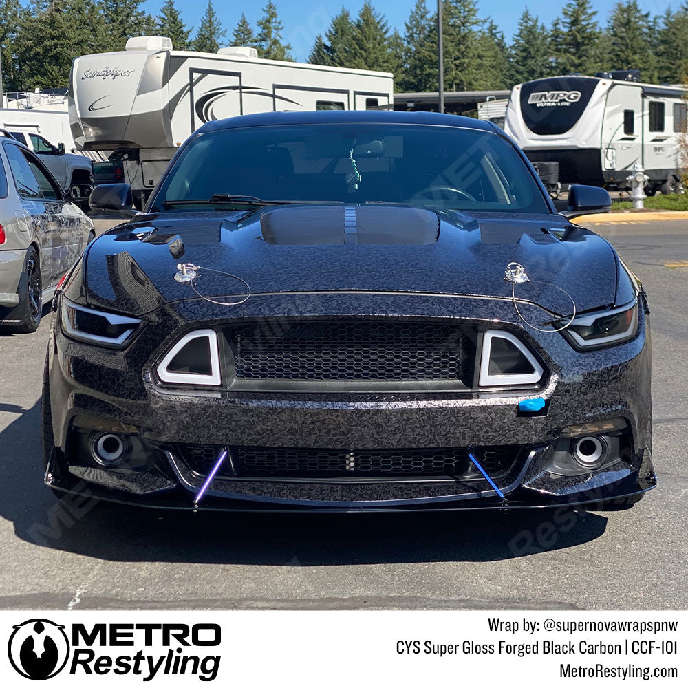 forged carbon fiber mustang wrap