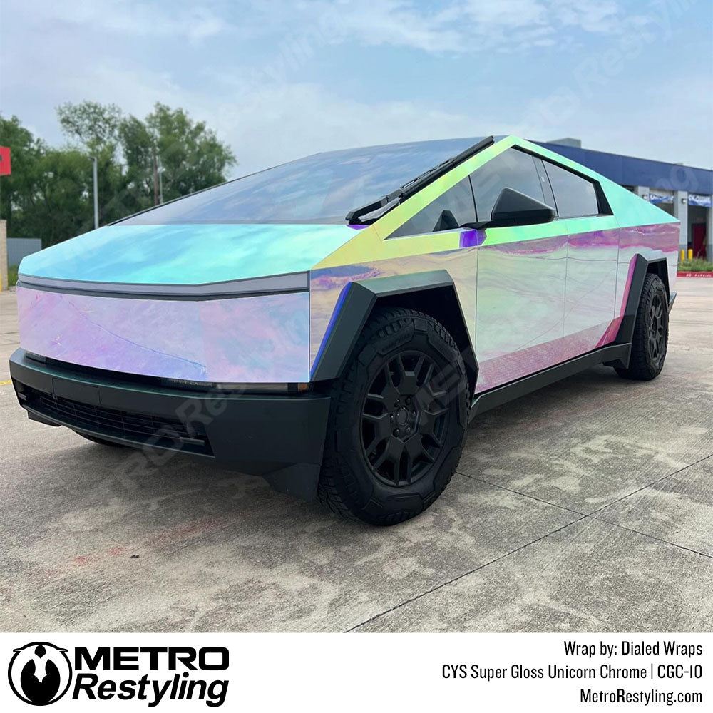 thumbnail image 2 of White Neo Chrome Holographic Vinyl Wrap – Air Release, 3Mil, Rainbow Chrome Finish 2 of 11
