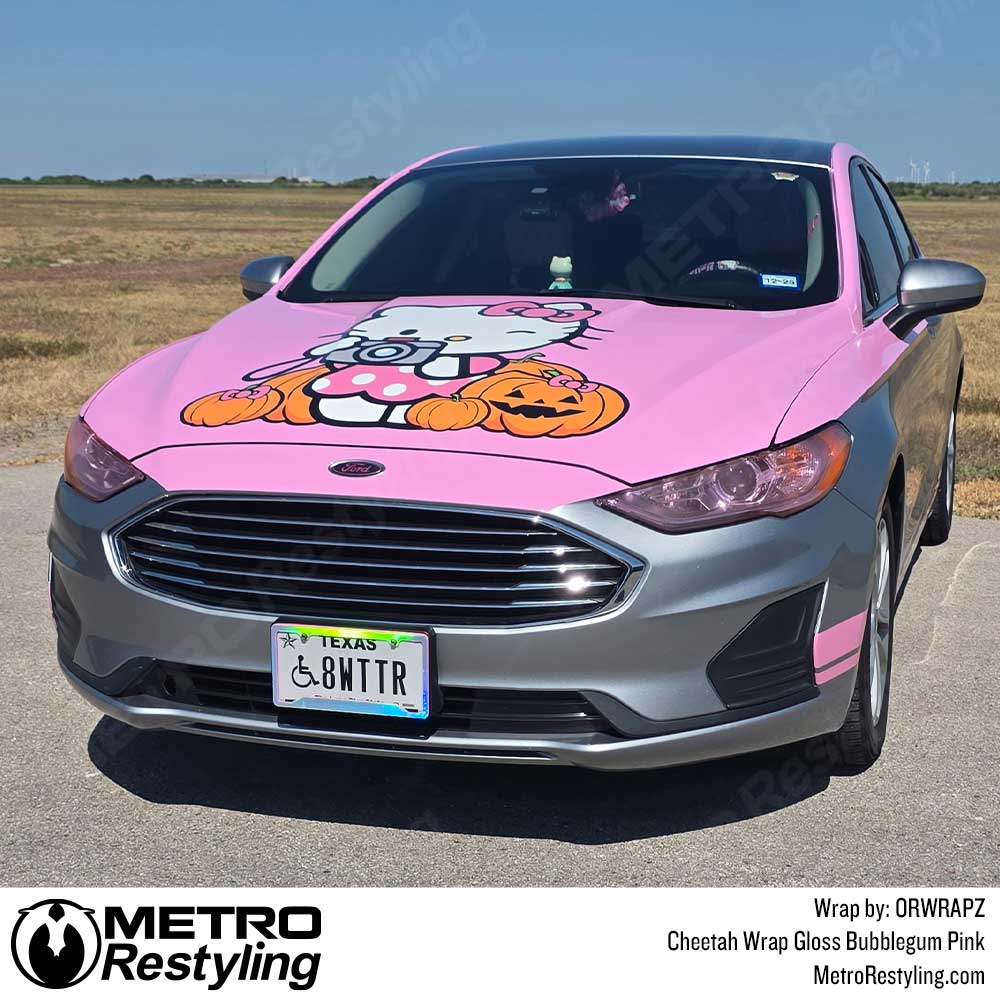 Cheetah Wrap Gloss Bubblegum Pink Vinyl Wrap