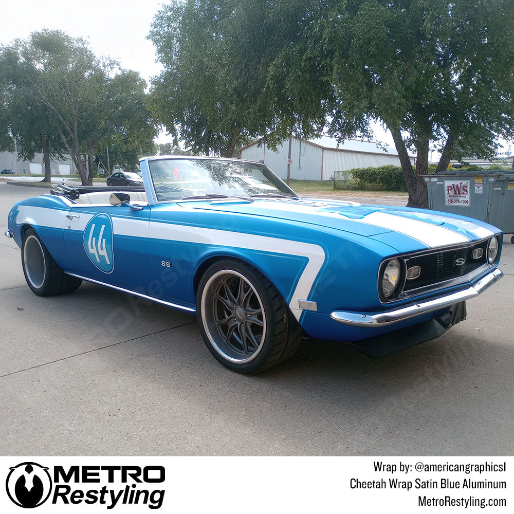 Blue camaro vinyl wrap