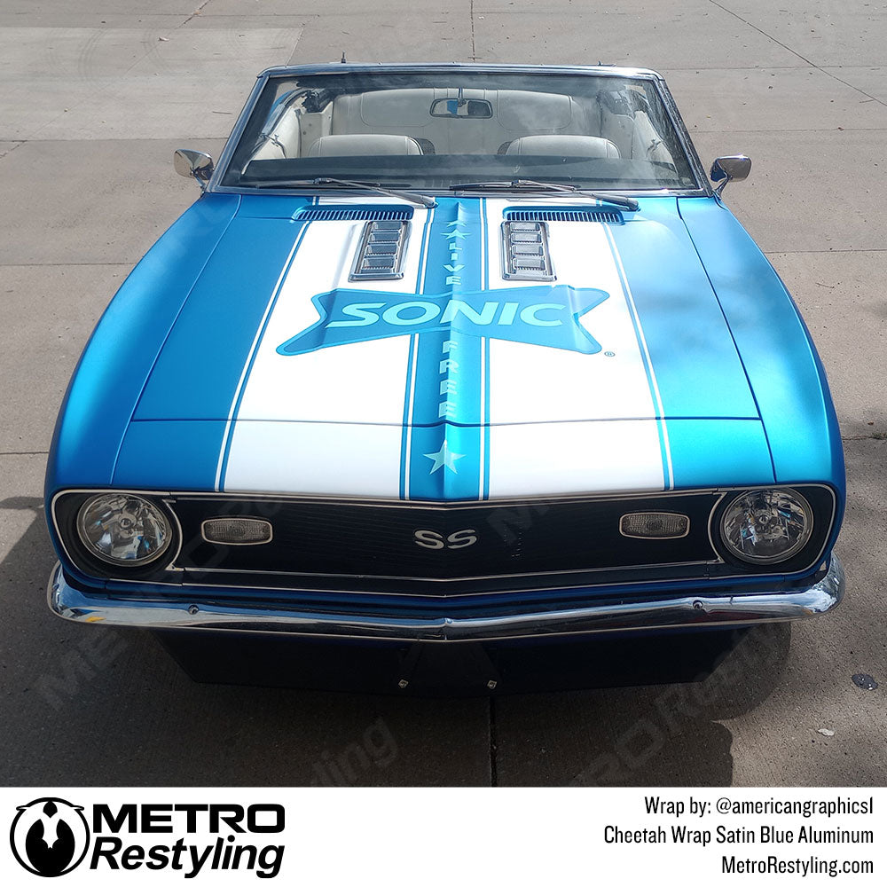 Blue camaro car wrap