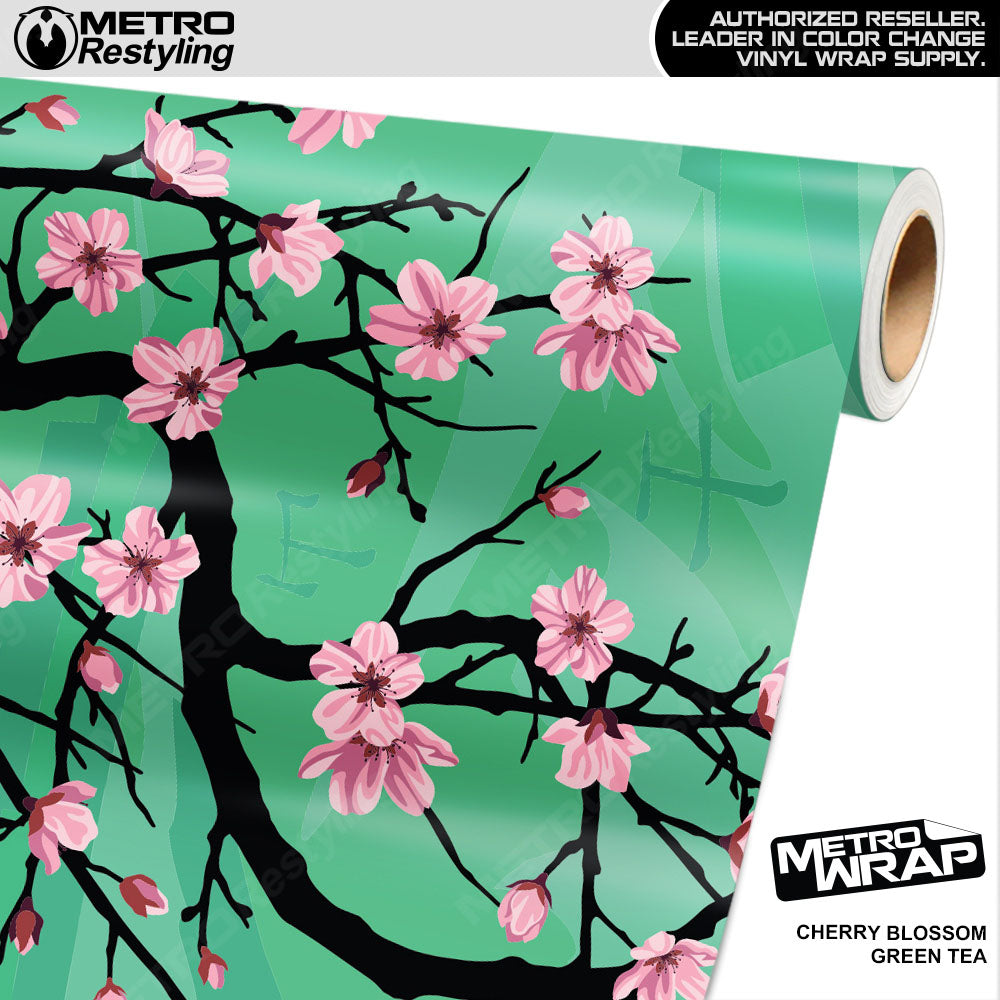 Metro Wrap Cherry Blossom Green Tea Vinyl Film