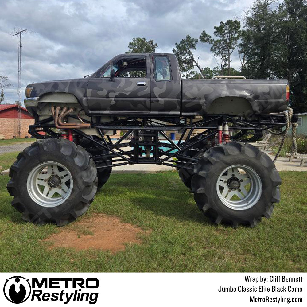 toyota truck wrap with black and gray wrap