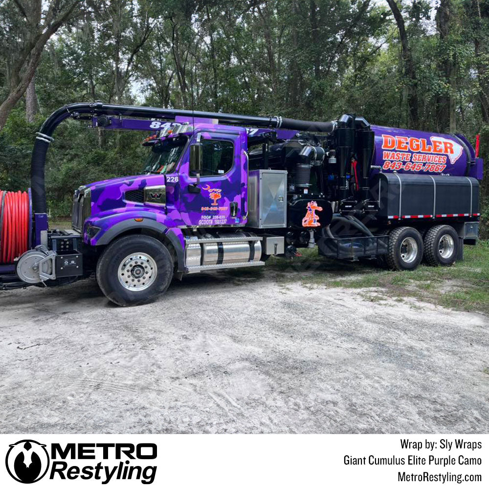 truck with purple camo wrap