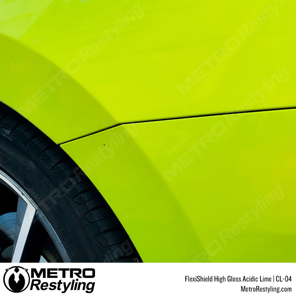 FlexiShield High Gloss Acidic Lime Cosmetic Paint Protection Film Wrap | CL-04 | BLOWOUT STOCK | (275 sq ft) | 6483299