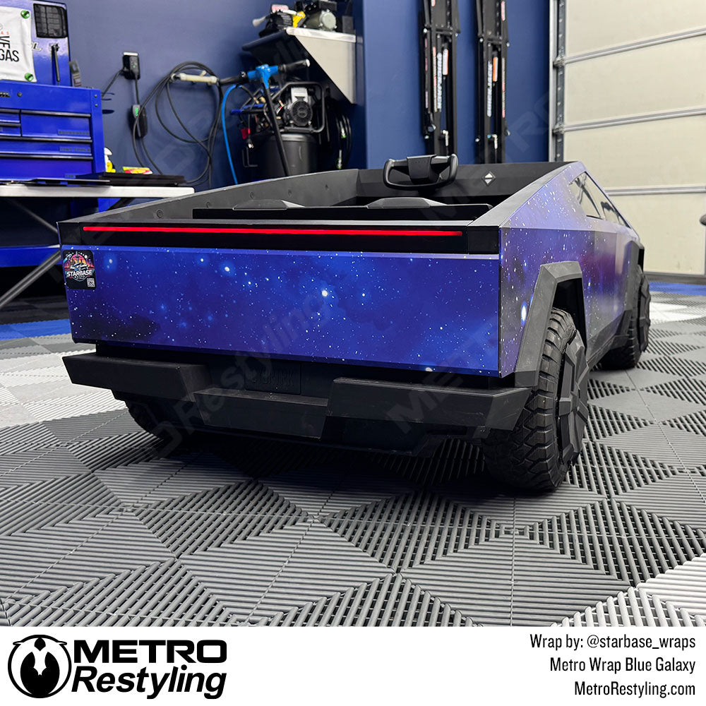 toy cyber truck with galaxy wrap