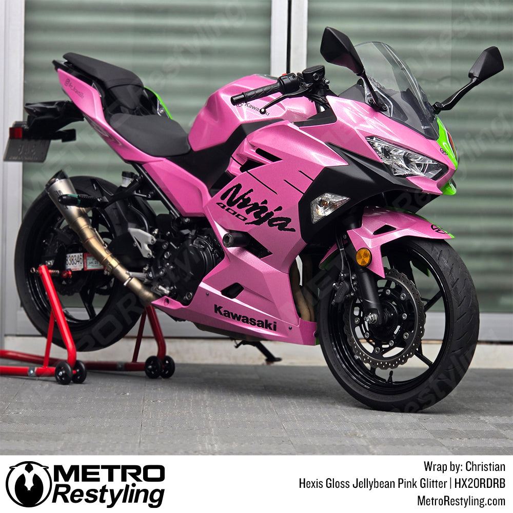 pink motorcycle wrap