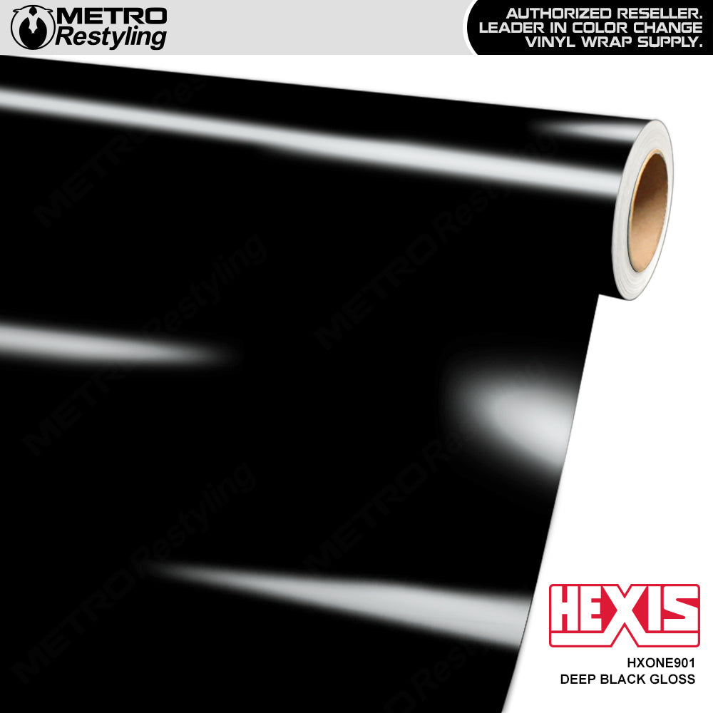 Hexis Gloss Deep Black Vinyl Wrap | HXONE901
