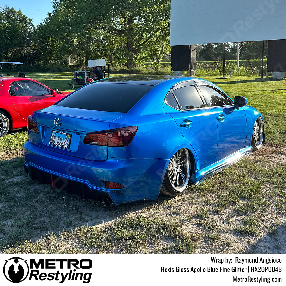 bright blue lexus wrap