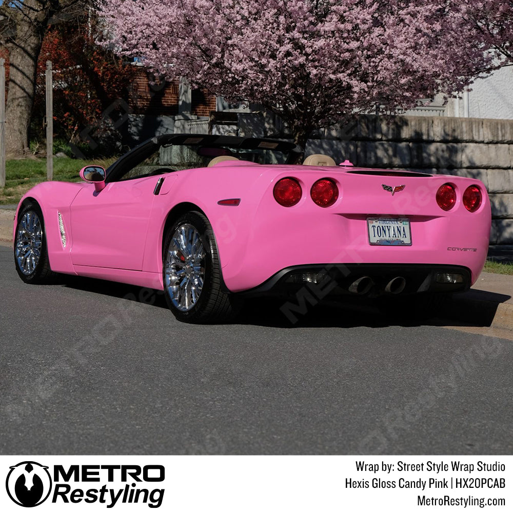 gloss pink corvette wrap