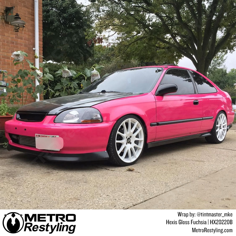 Hexis Gloss Fuchsia Vinyl Wrap Honda Civic