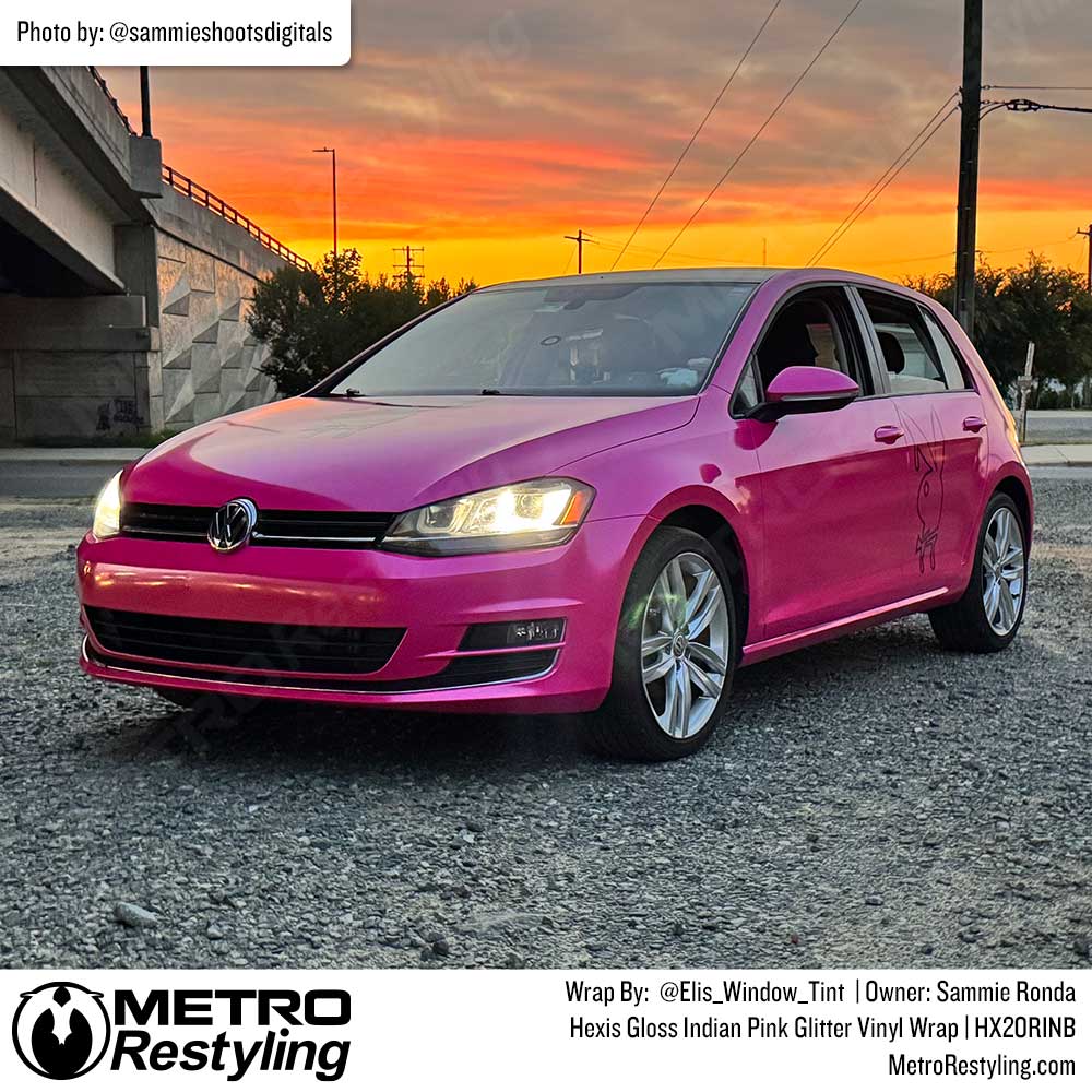 Hexis Gloss Indian Pink Glitter Vinyl Wrap | HX20RINB