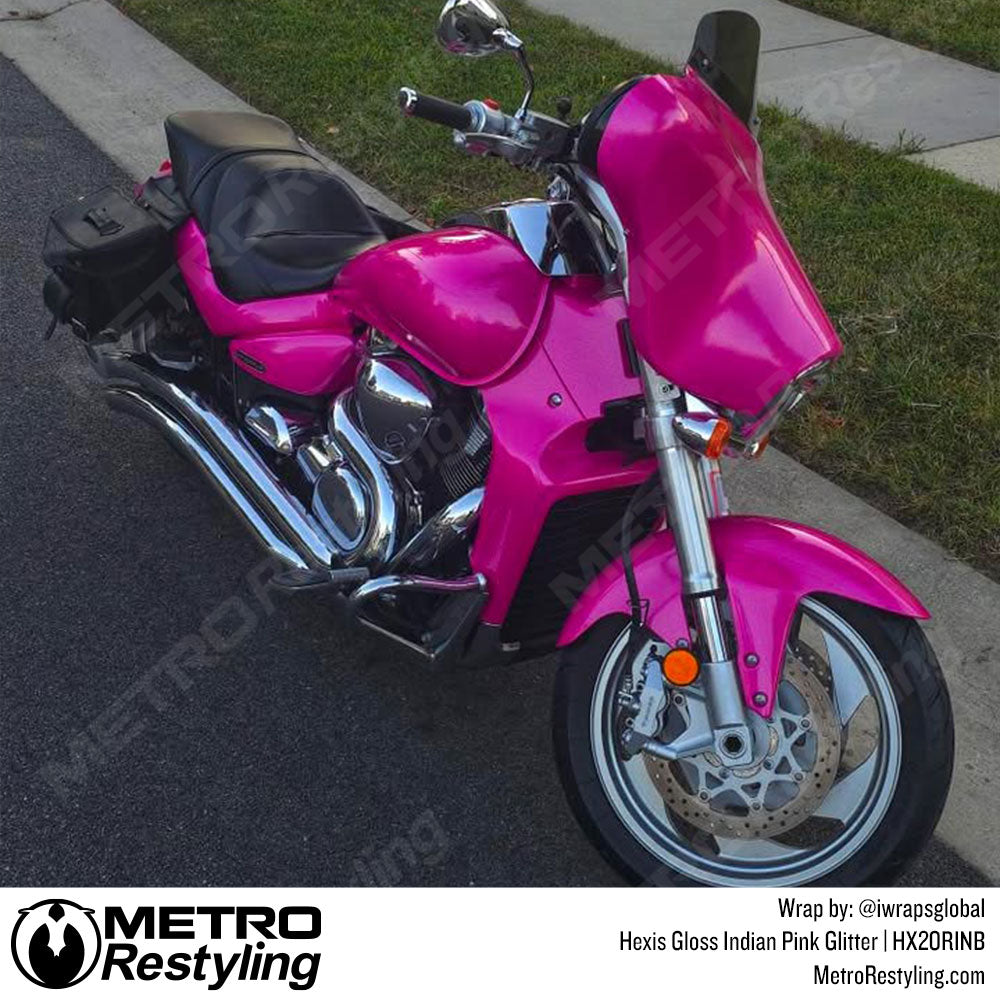 pink glitter motorcycle wrap