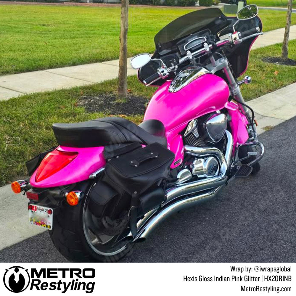 pink glitter motorcycle wrap
