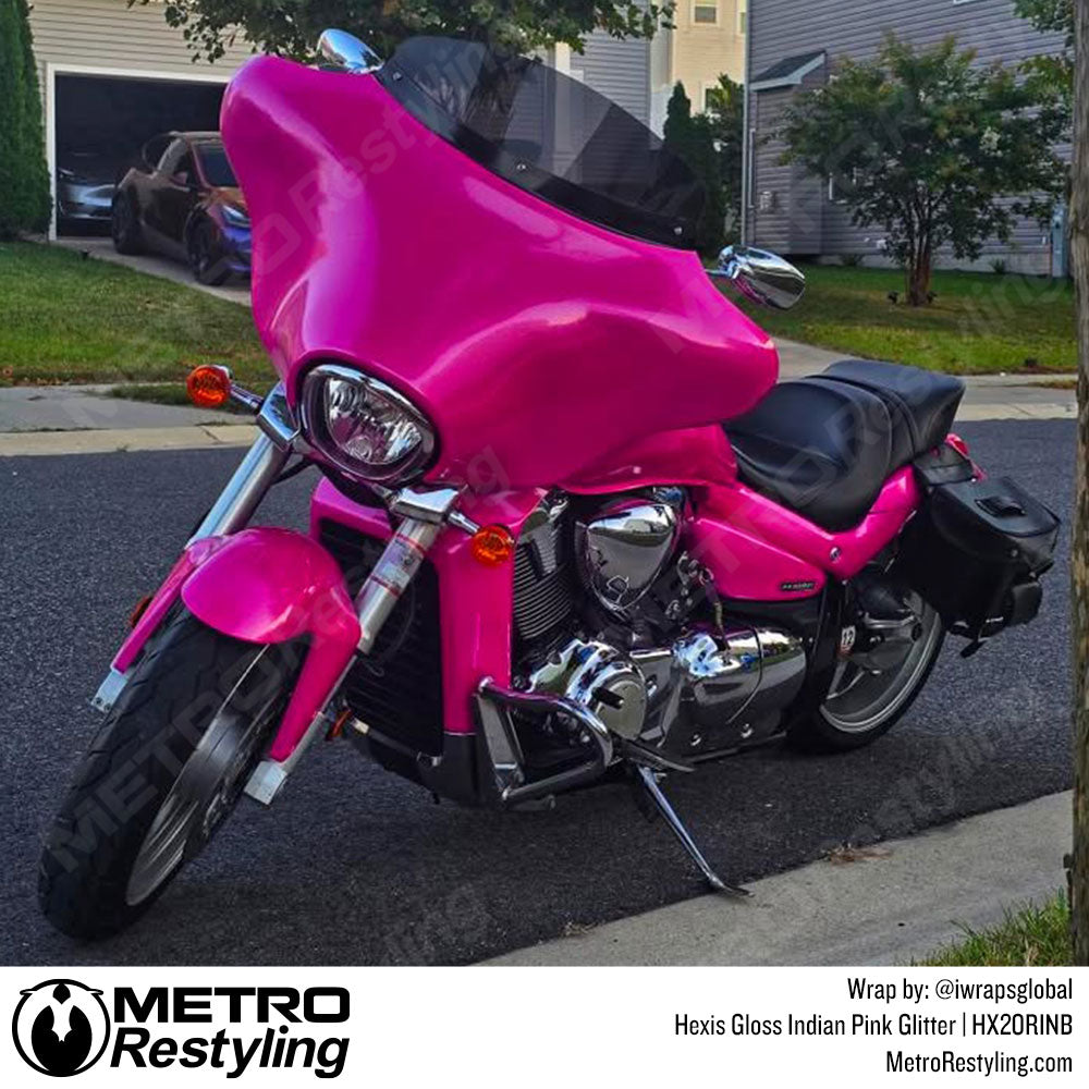 pink glitter motorcycle wrap