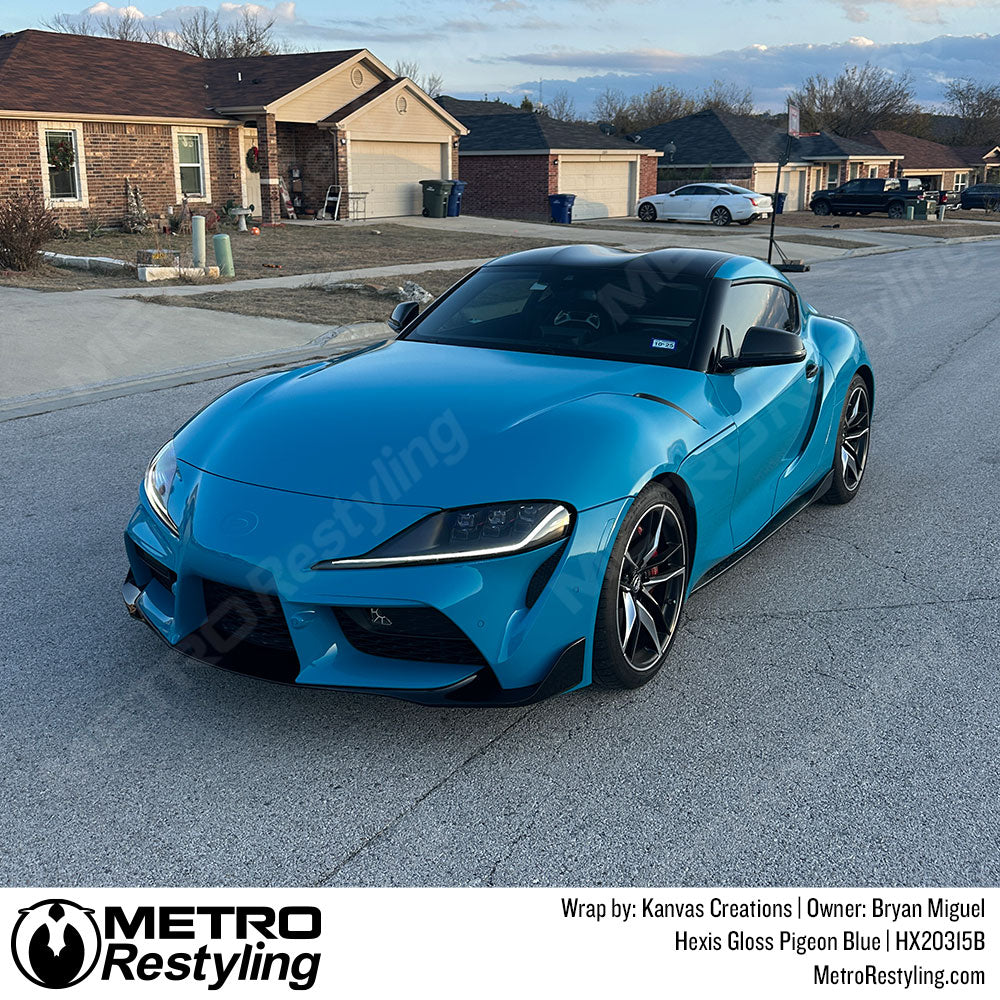 blue toyota supra wrap