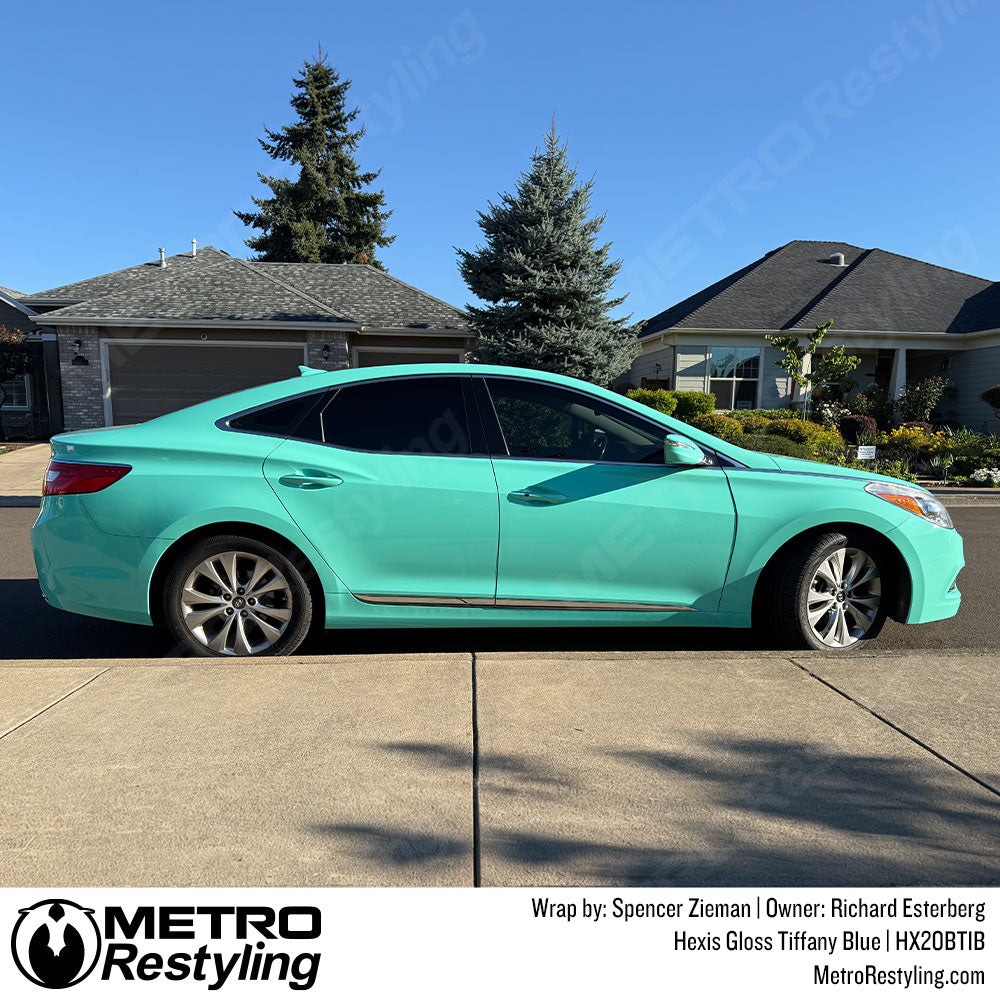 hyundai car with tiffany blue wrap