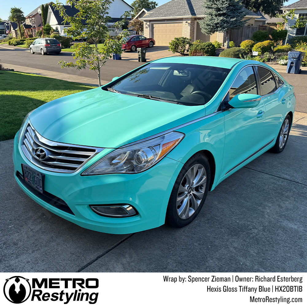 hyundai car with tiffany blue wrap