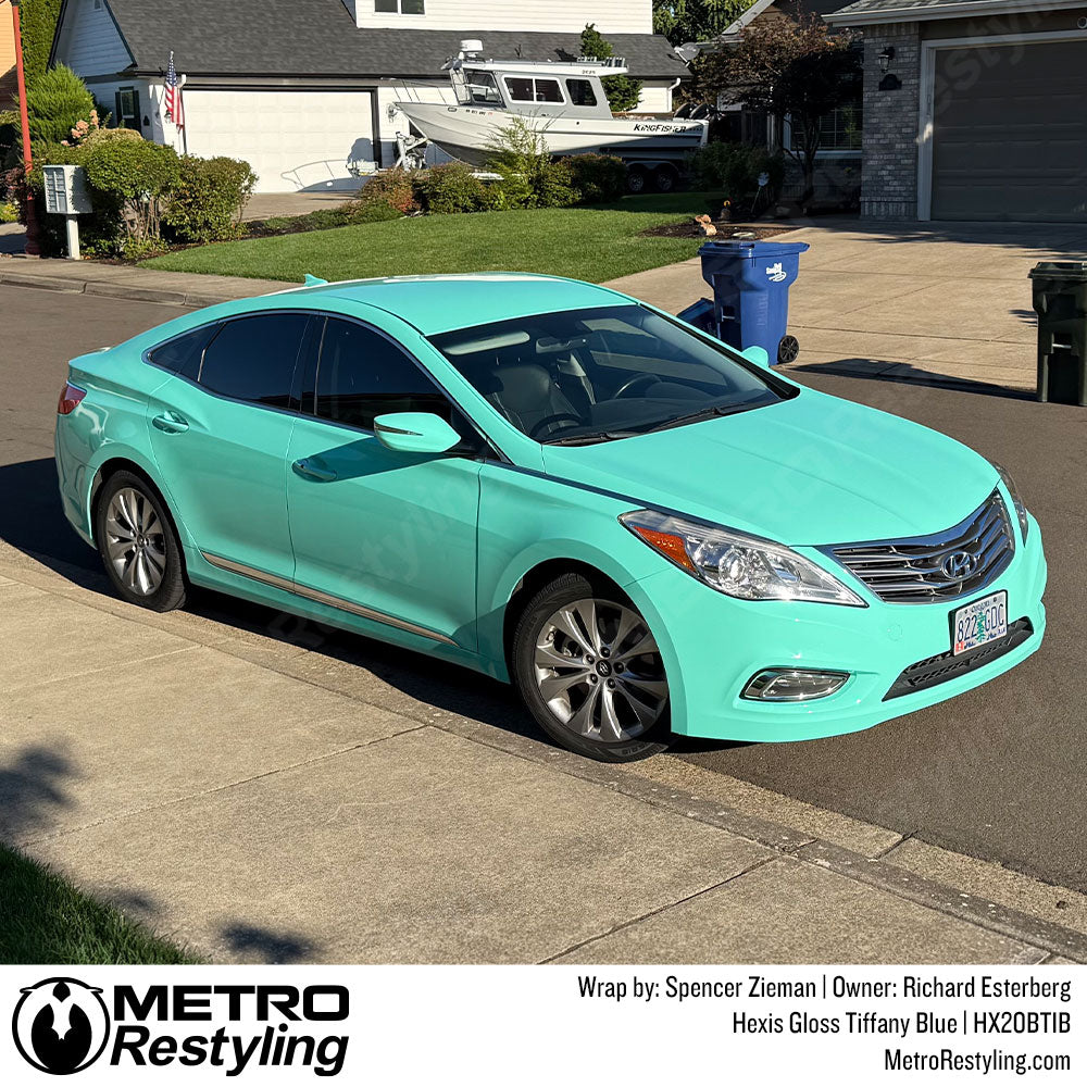 hyundai car with tiffany blue wrap