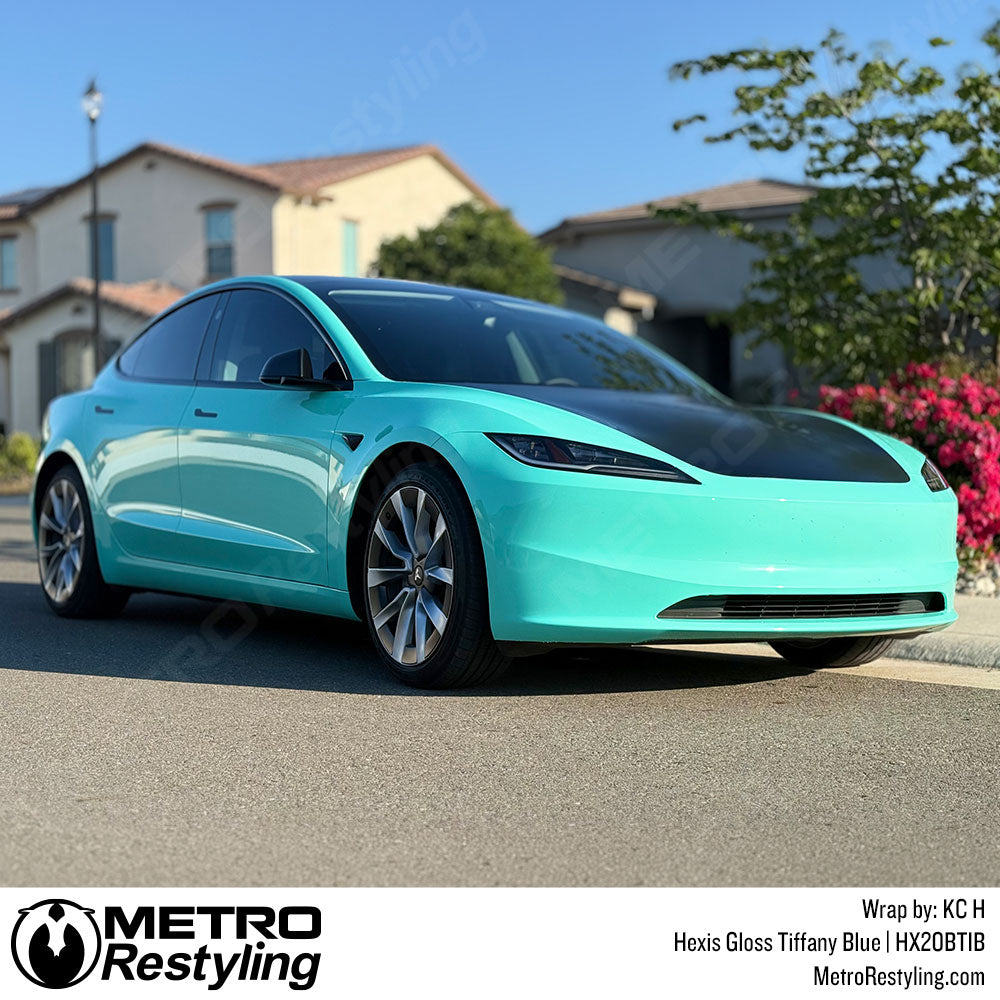 tiffany blue tesla wrap