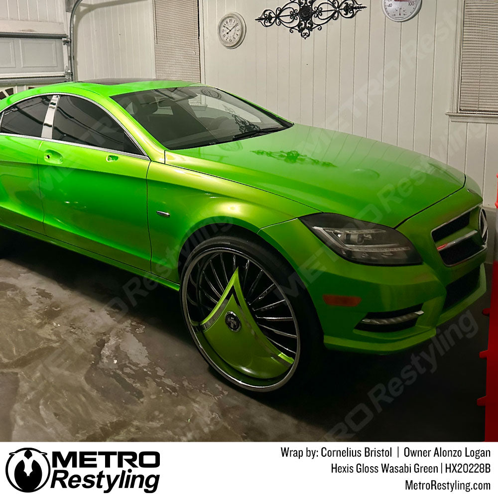 green mercedes wrap