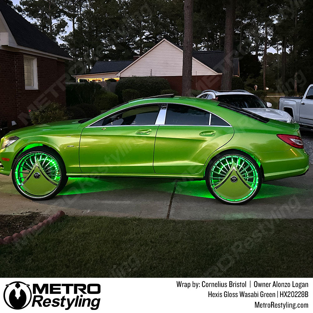 green mercedes vinyl wrap
