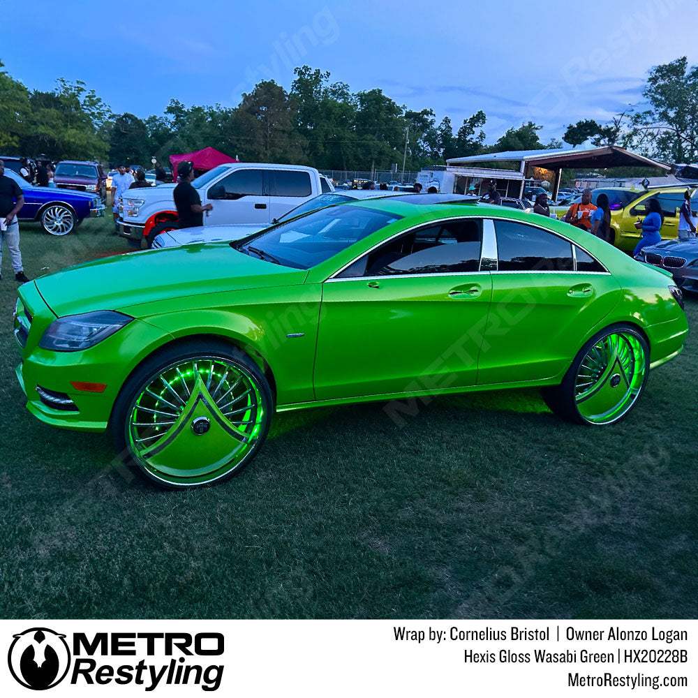 gloss green mercedes vinyl wrap