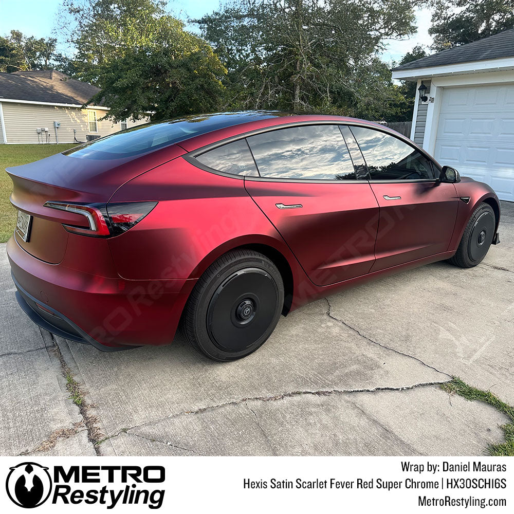 Satin Scarlet Fever Red Super Chrome - Hexis | Metro Restyling