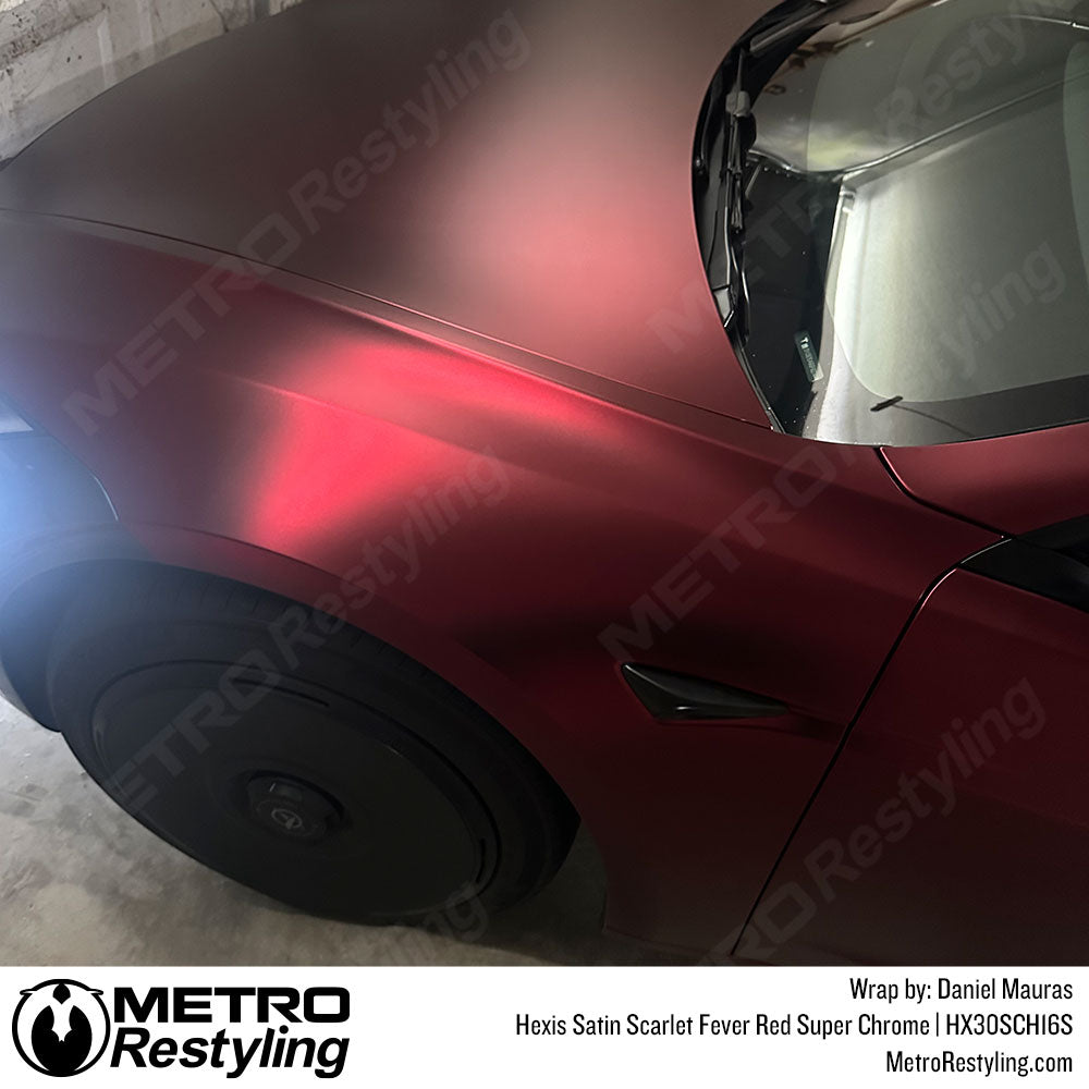 Satin Scarlet Fever Red Super Chrome - Hexis | Metro Restyling