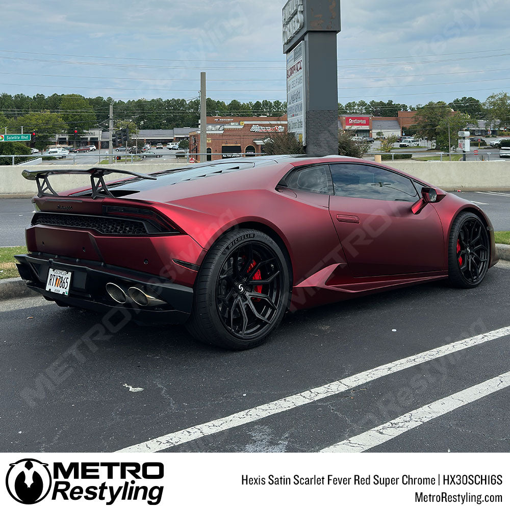 Hexis Satin Scarlet Fever Red Super Chrome