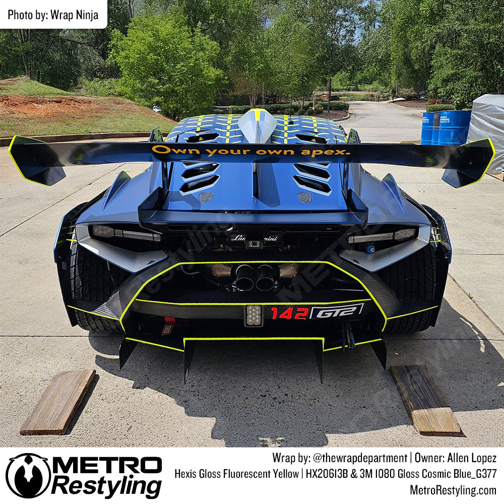 yellow and blue lambo wrap