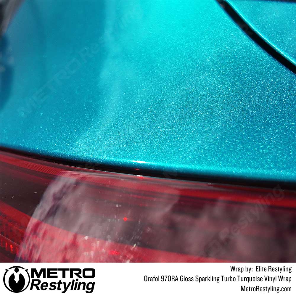 Orafol 970RA Gloss Sparkling Turbo Turquoise Vinyl Wrap | 970RA-182