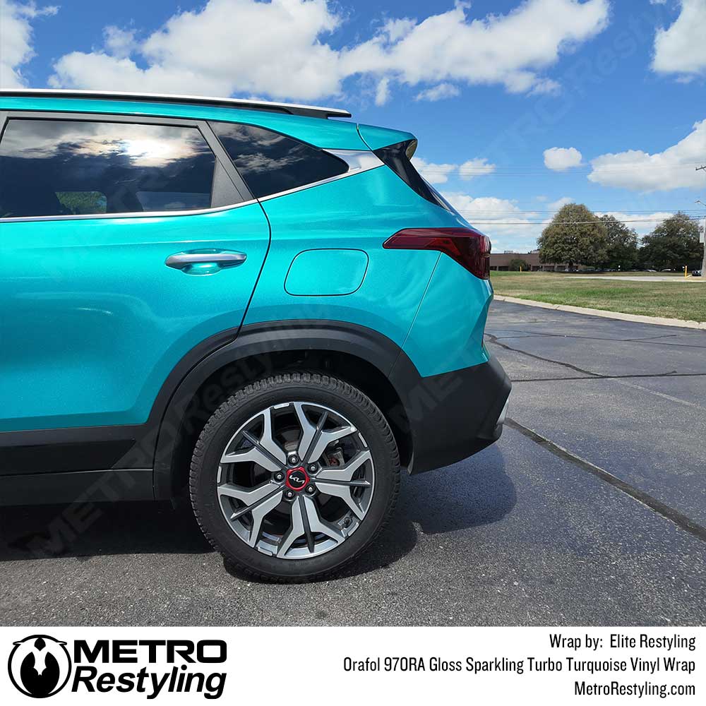 Orafol 970RA Gloss Sparkling Turbo Turquoise Vinyl Wrap | 970RA-182