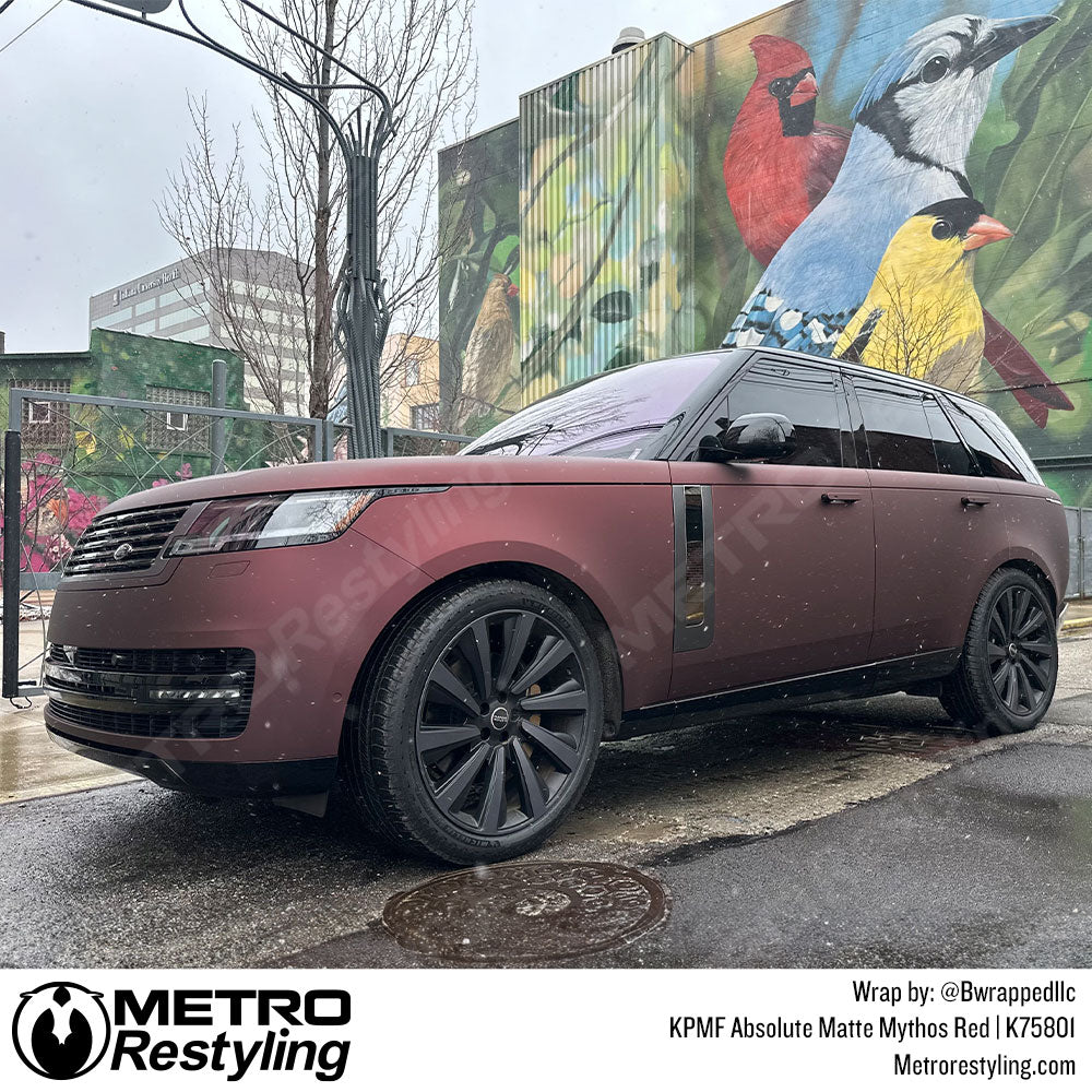 matte red range rover wrap