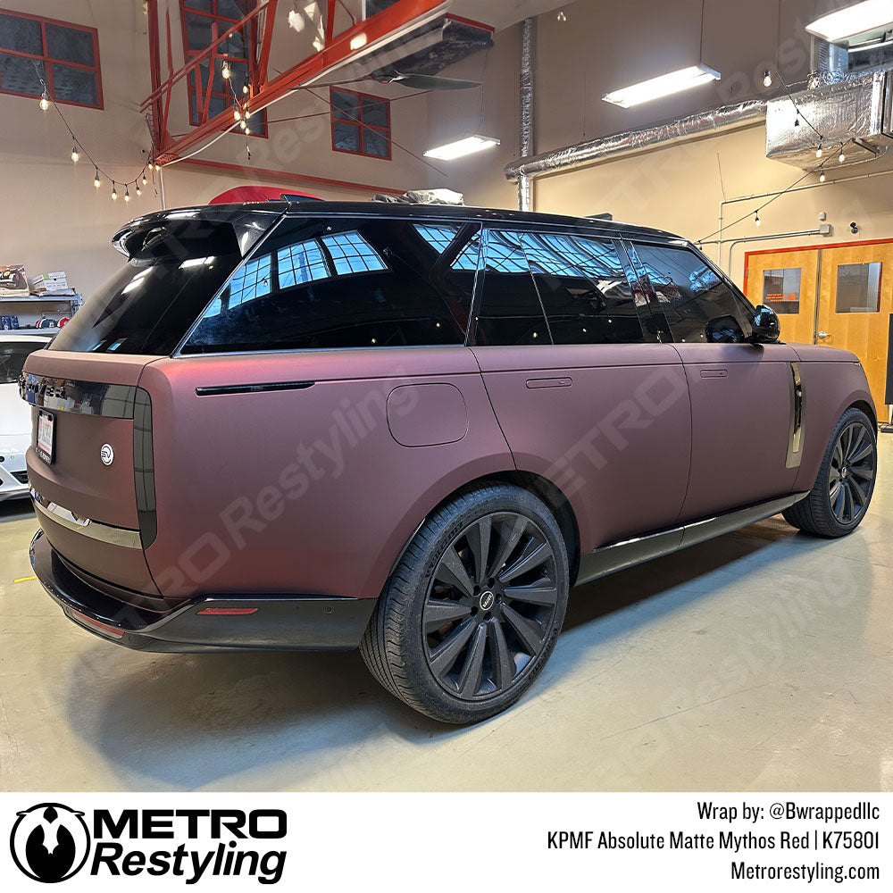 matte red range rover wrap