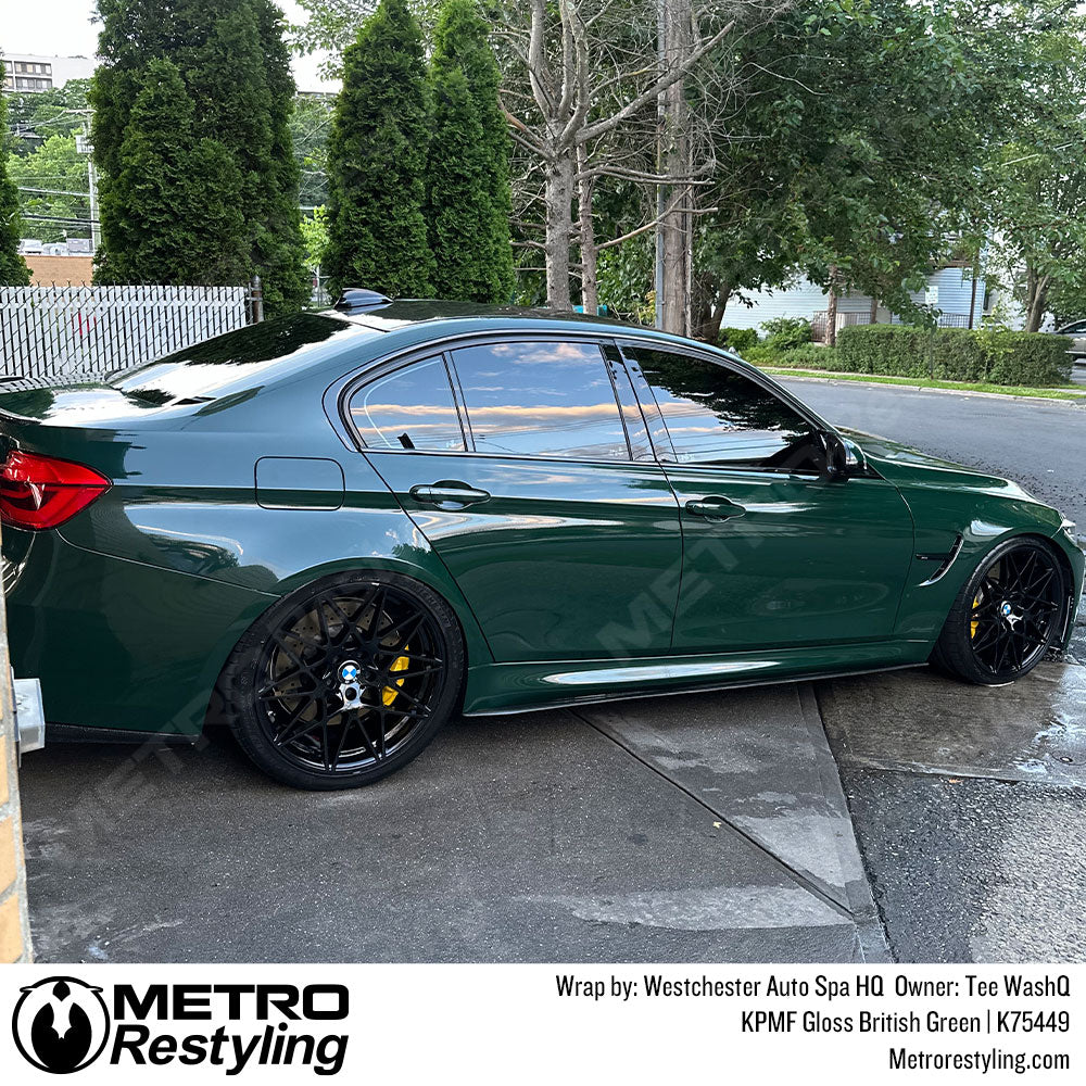 bmw wrapped in green vinyl