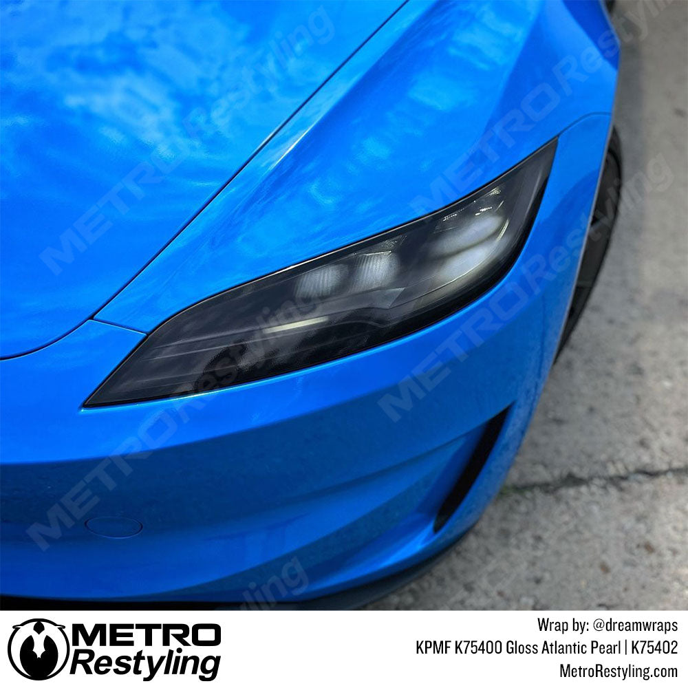 bright blue tesla wrap