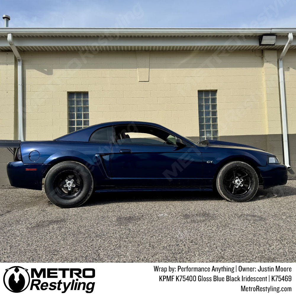 blue black iridescent car wrap