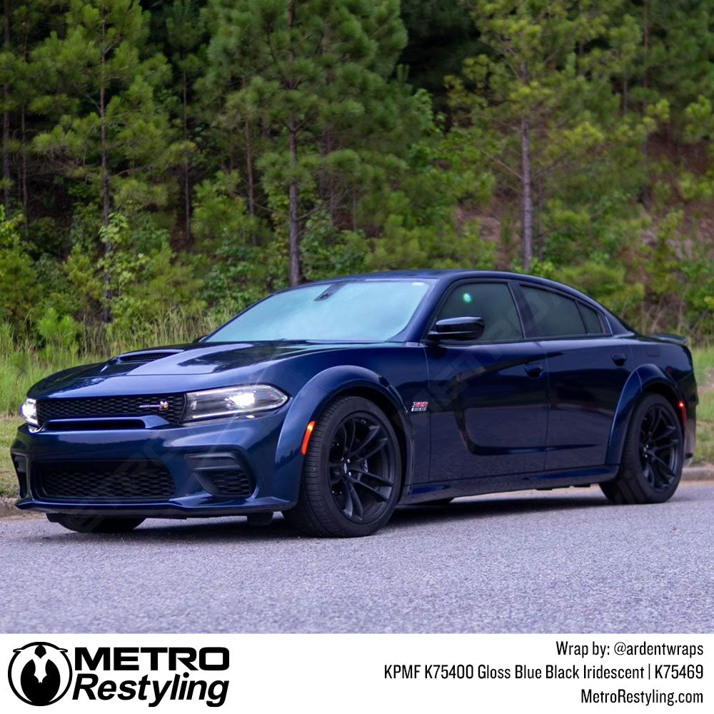 Blue Black Dodge Charger Wrap