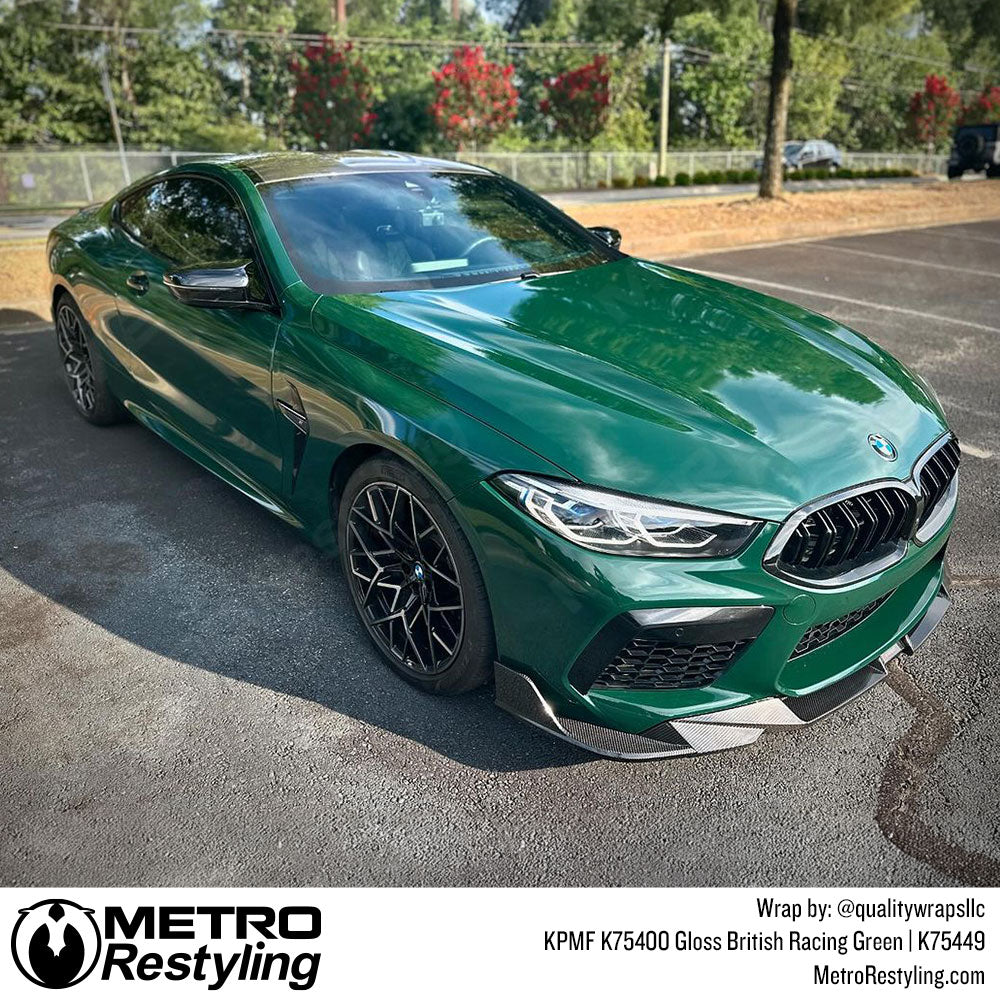 british racing green bmw wrap