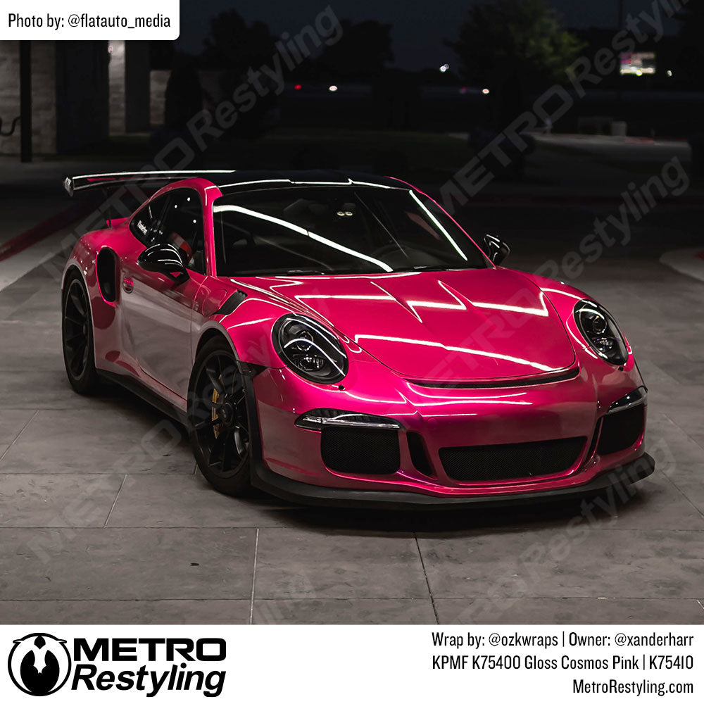 gloss pink porsche wrap