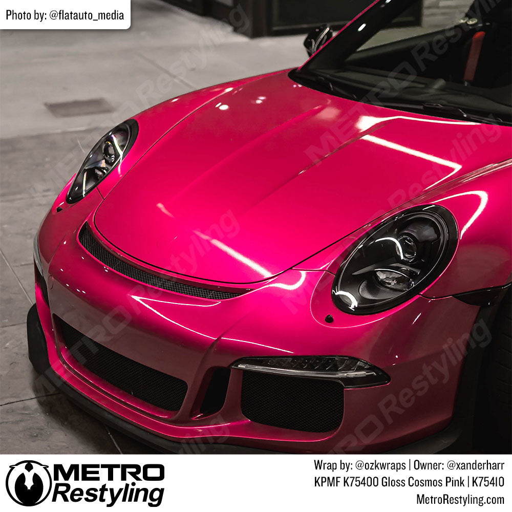 gloss pink porsche wrap