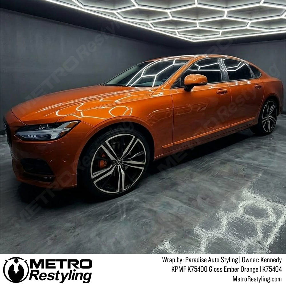 gloss orange volvo wrap