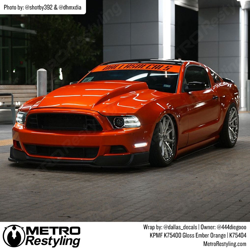 orange mustang wrap