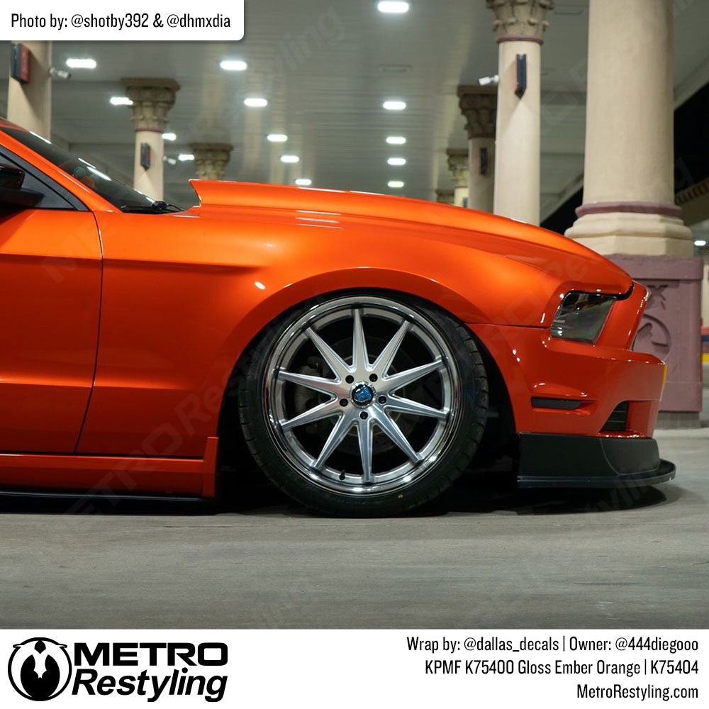 orange mustang wrap