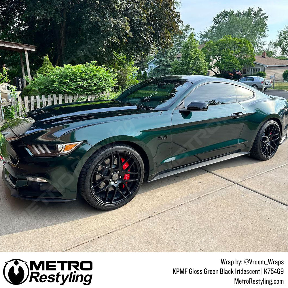 Glossy Green Ford Mustang Wrap