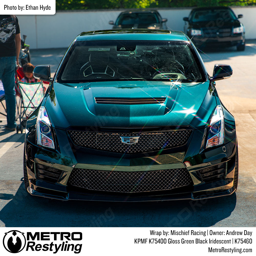 black green iridescent cadillac wrap