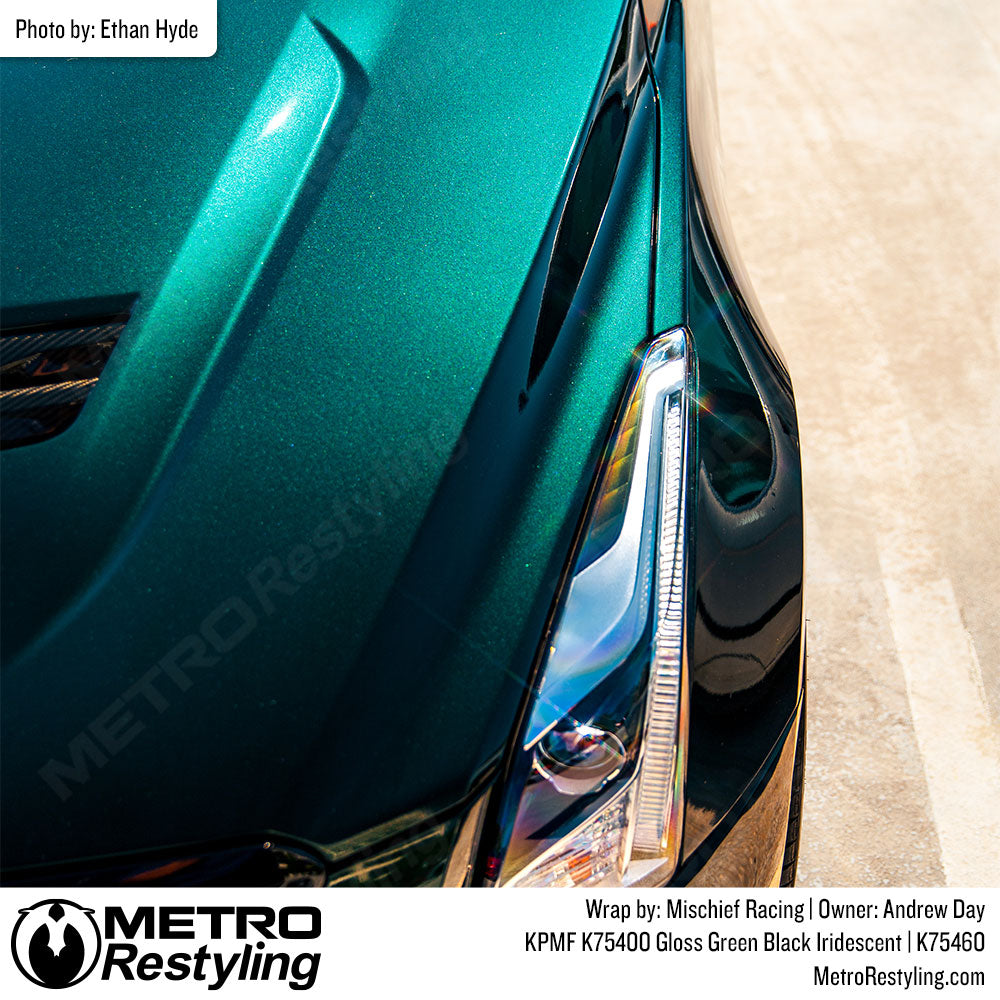 black green iridescent cadillac wrap