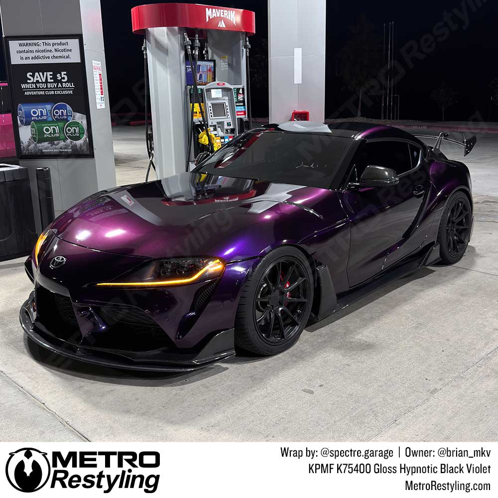 SELLS ELITE WRAP CLIMATE D30 10.5号 Gloss Hypnotic Black Violet Vinyl Wrap - KPMF | Metro Restyling
